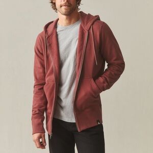 American Giant Mens Classic Full Zip Hoodie Sweatshirt Spiced Apple Heavy USA XL